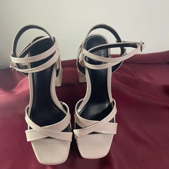 Zara Cream Platform Heels - Picture 6 of 12